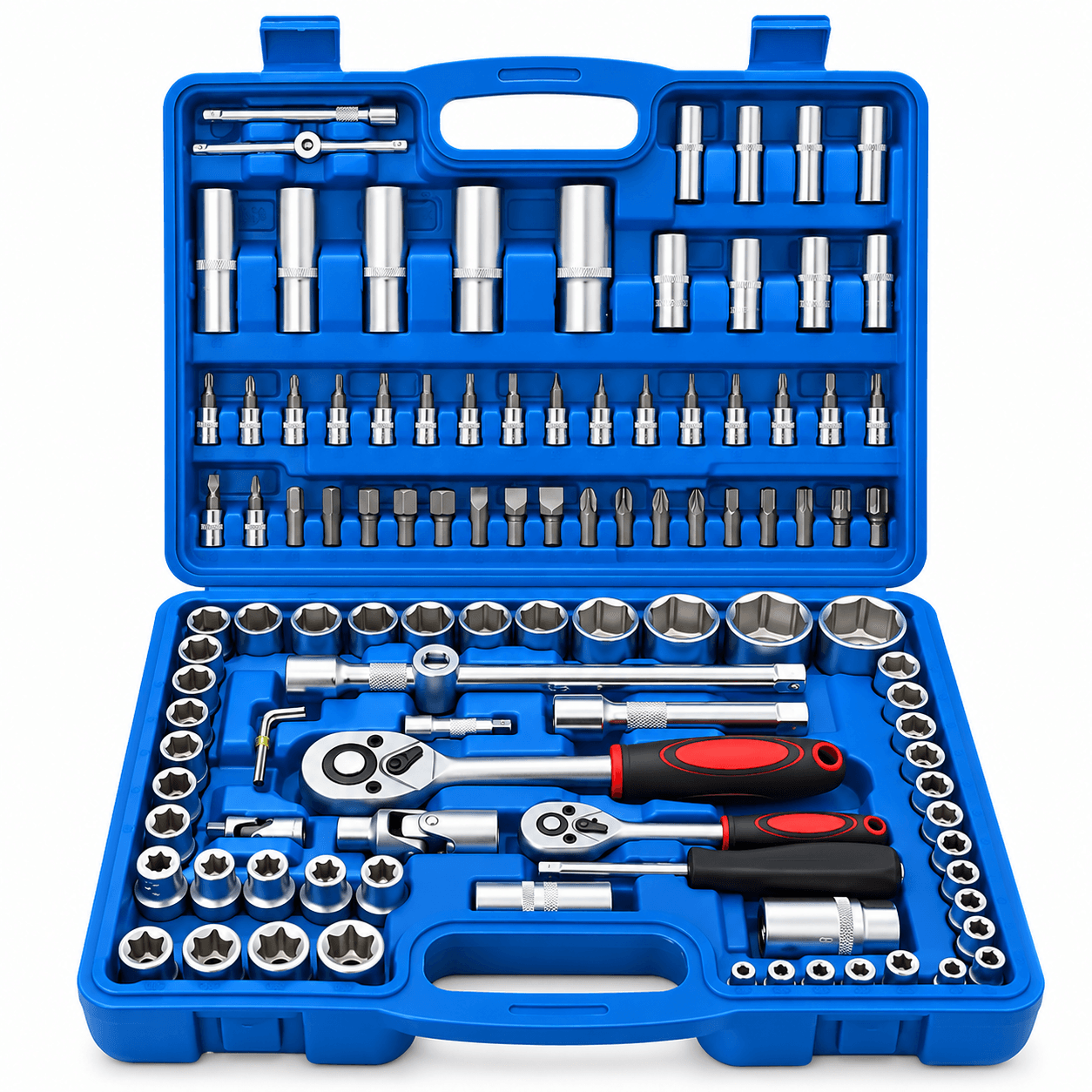 Trusă profesională de scule 108 piese, 1/4″ și 1/2″, oțel CR-V
